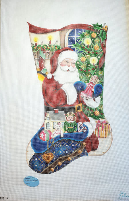 Stocking-Santa Claus 4 hand-painted needlepoint stitching canvas